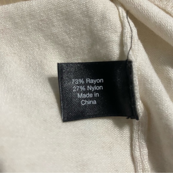 Lane Bryant Ivory Soft Ribbed Mock Neck Short Sleeve Stretch Top - Picture 6 of 6